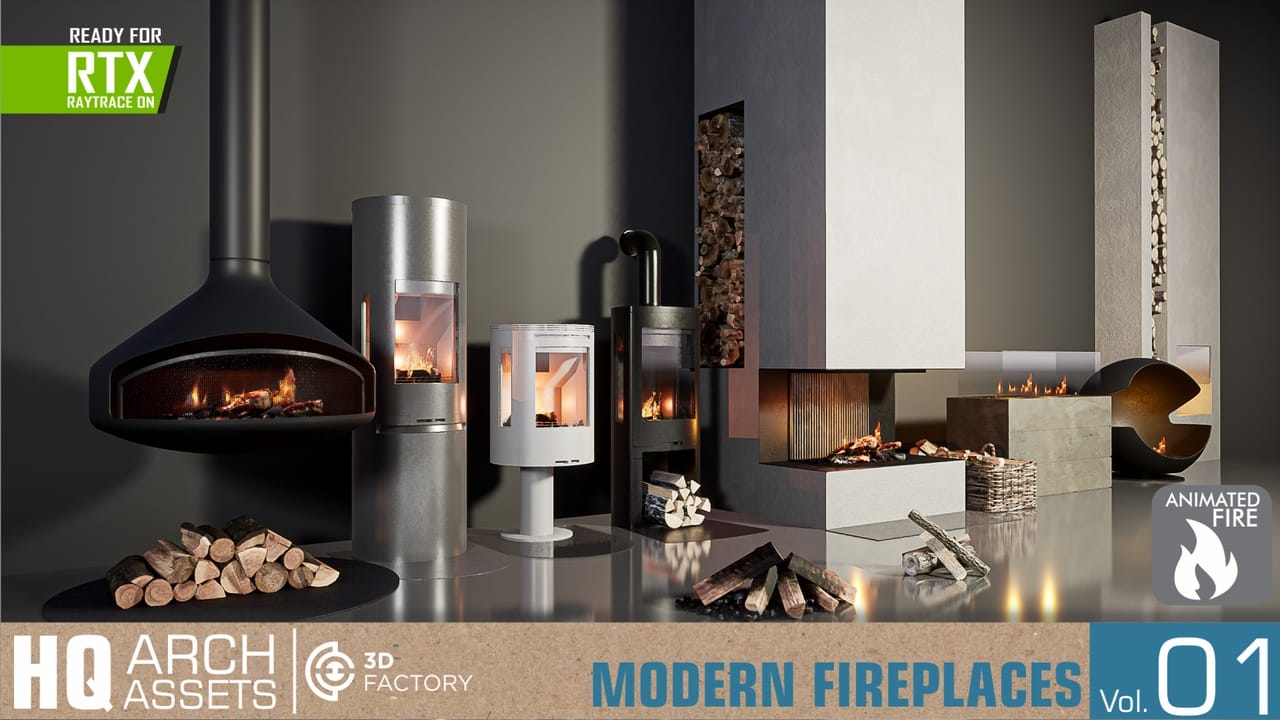 高质量壁炉模型 – HQ Fireplaces Vol. 1