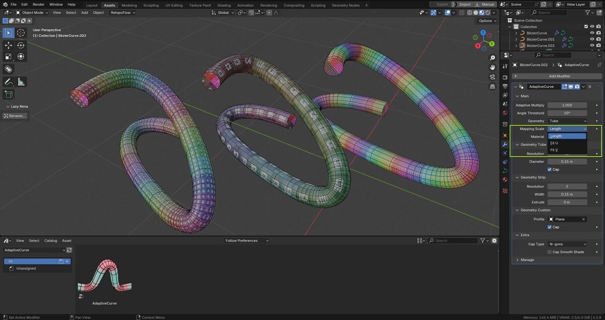blender自适应曲线插件 – Adaptive Curve v1.0