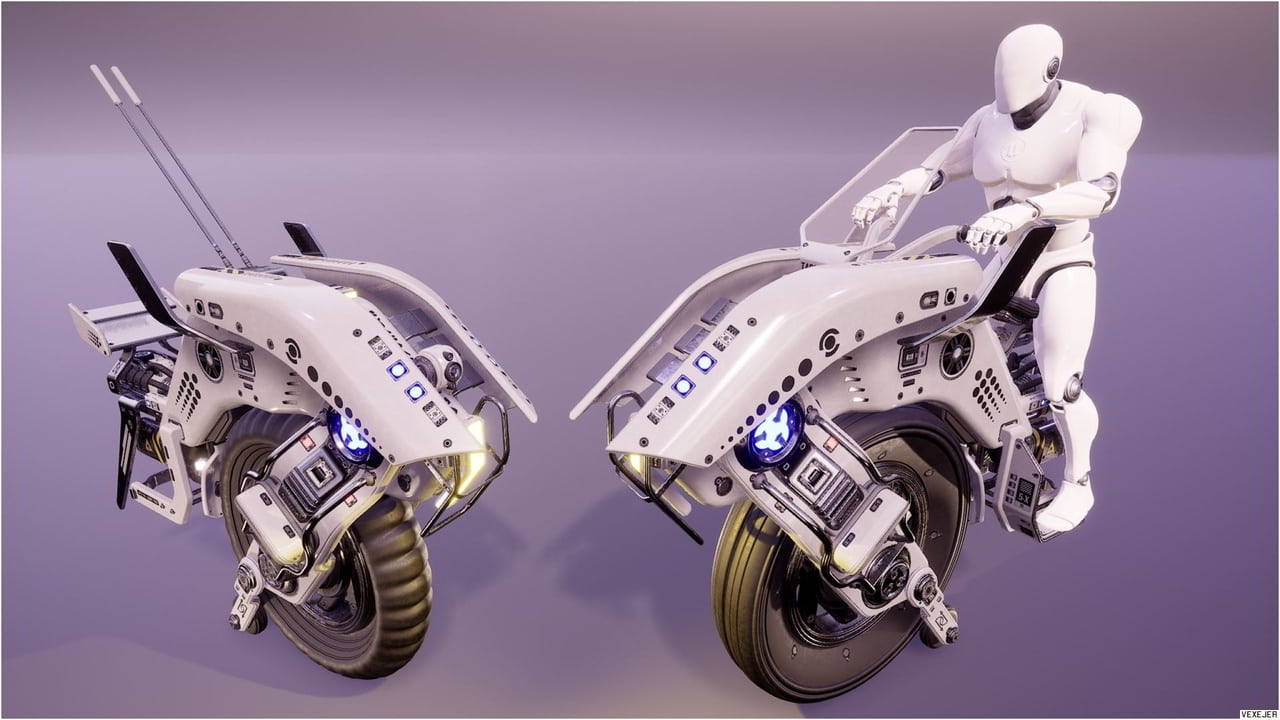 科幻蚱蜢独轮摩托 – SciFi Grasshopper Mono Bike