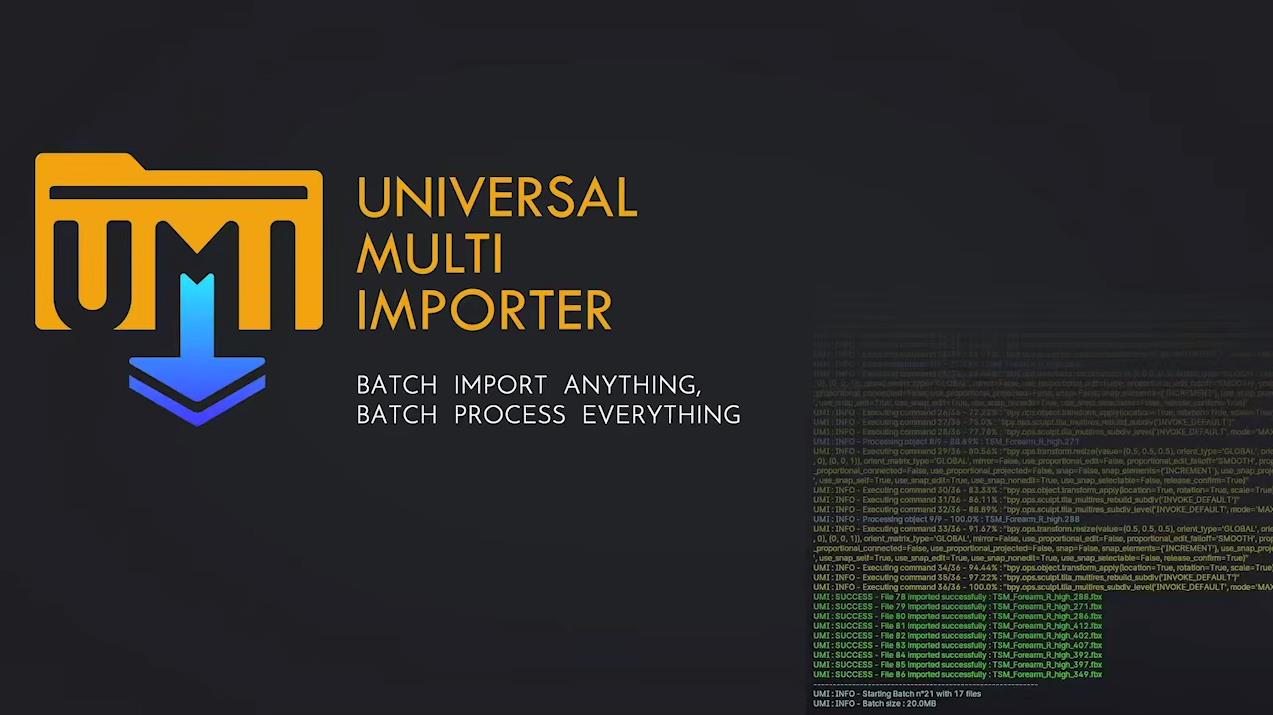 blender多格式批量导入插件 – Universal Multi Importer v2.2.1