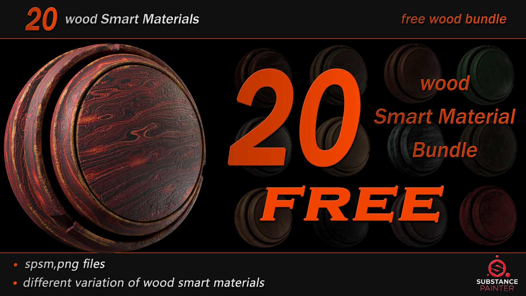 20款高品质木纹智能材质 – 20 High Quality Wood Smart Material Bundle