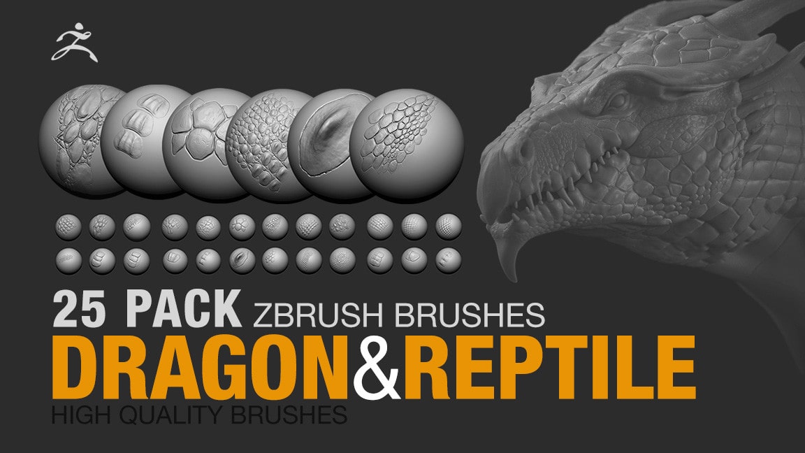 25款龙类&爬行动物笔刷套装 – 25 PACK Dragon and Reptile Brushes
