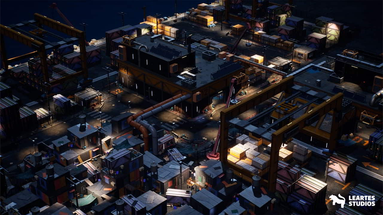 赛博朋克港口城市环境 – Cyberpunk Port City Environment