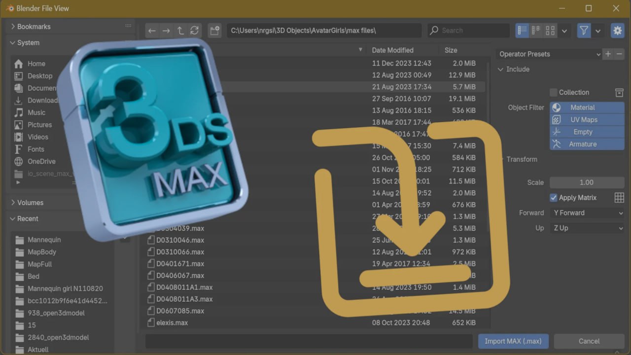 blender 3DS MAX导入插件 – Import Autodesk MAX v1.6.3
