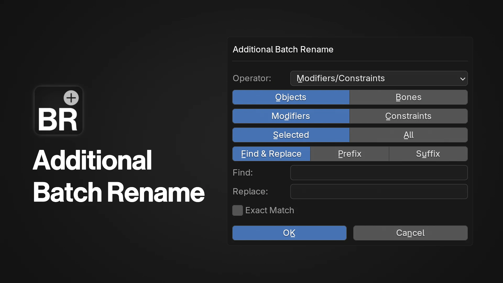 blender批量重命名插件 – Additional Batch Rename v1.1.1
