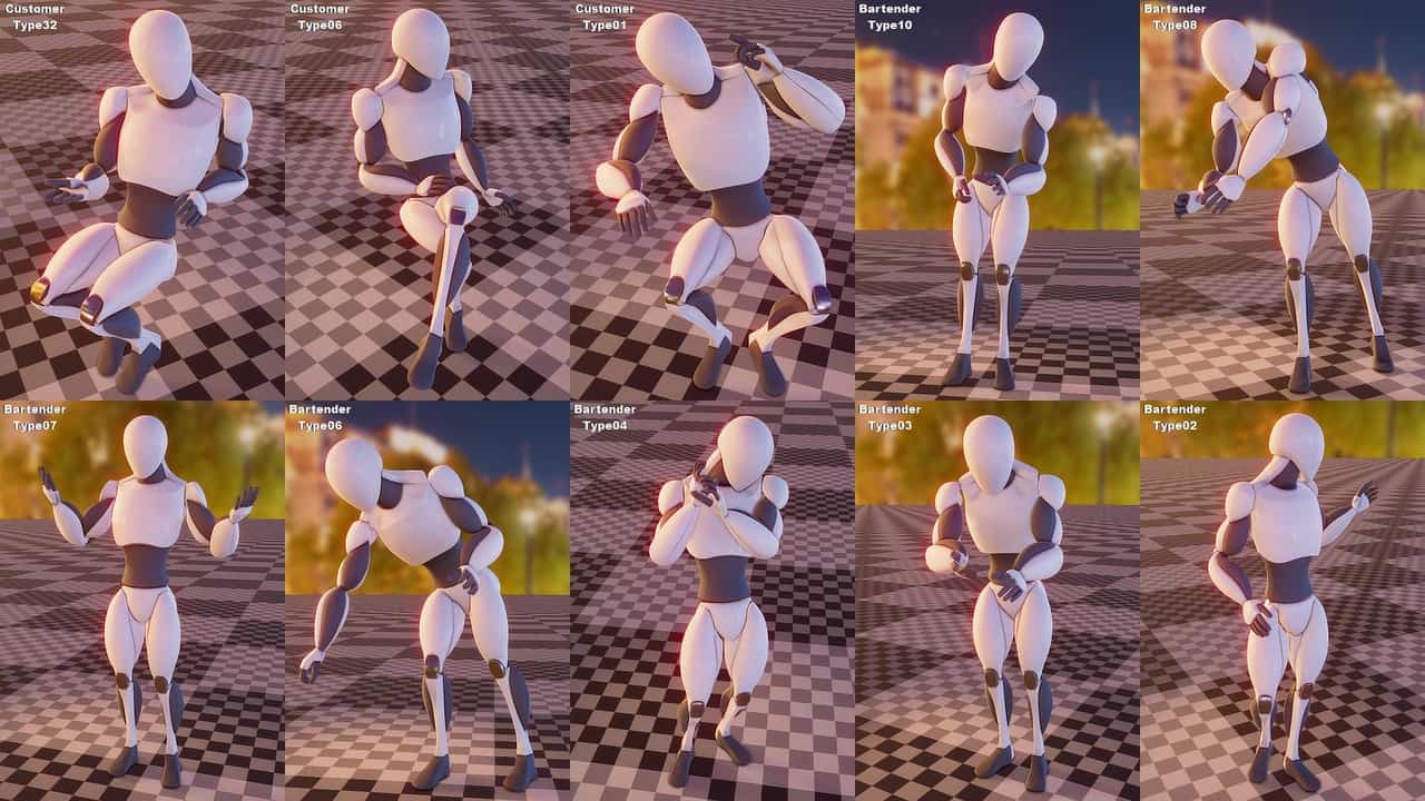 吧台人物动画包 – Bar Counter People