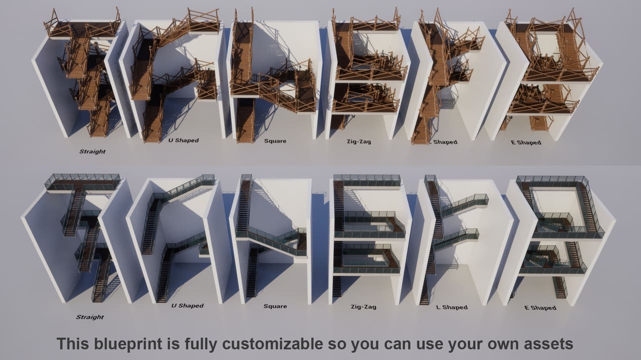 模块化楼梯蓝图 – Modular Staircase Blueprint