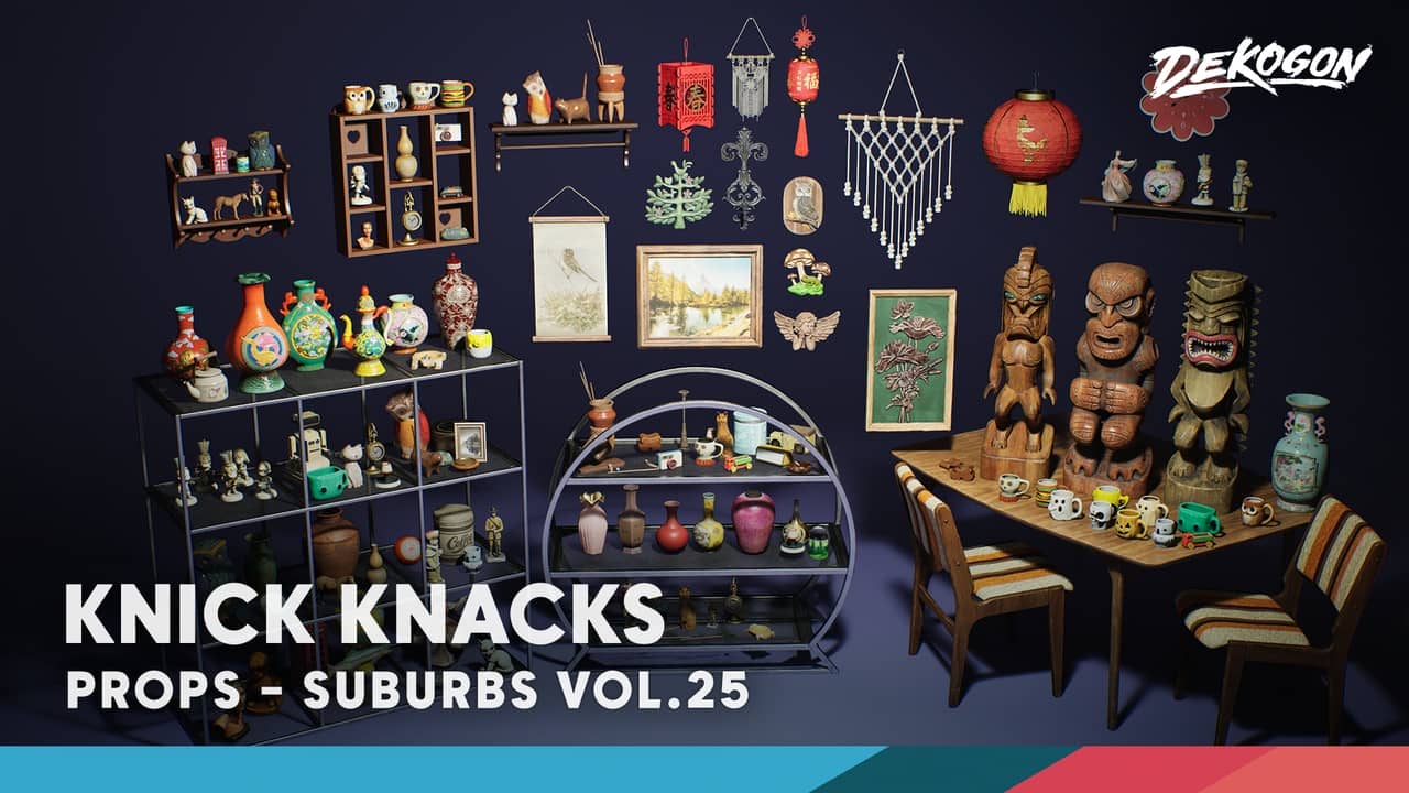 郊区VOL.25 – 小物件集 (Nanite与低多边形) – Suburbs VOL.25 – Knick Knacks (Nanite and Low Poly)