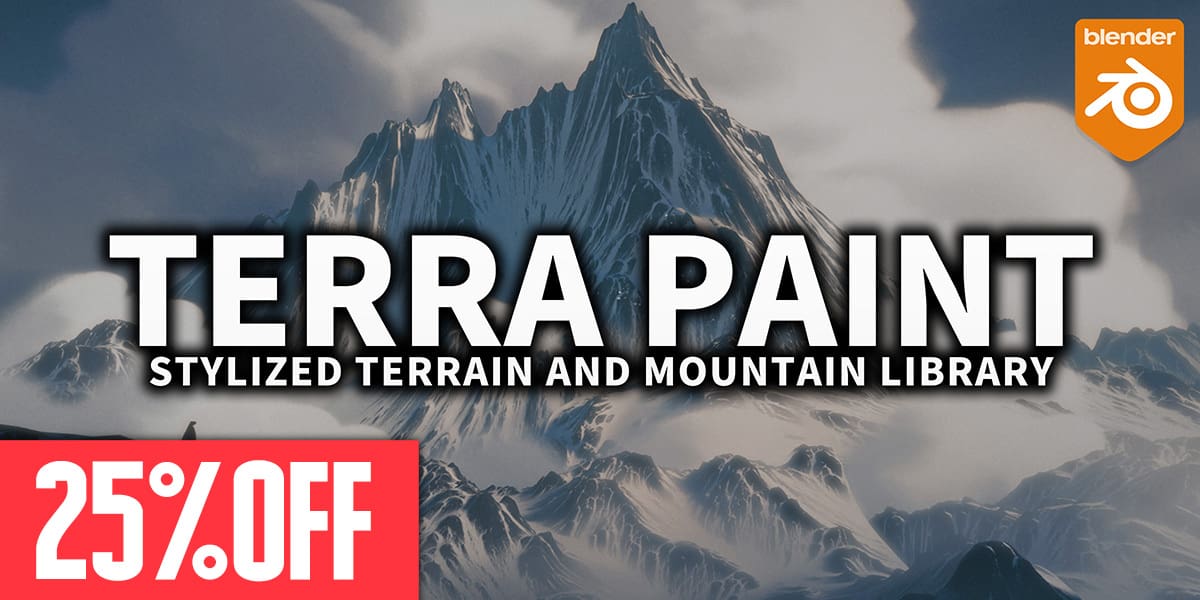风格化地形与山脉库 Terra Paint – Stylized Terrain And Mountain Library Terra Paint