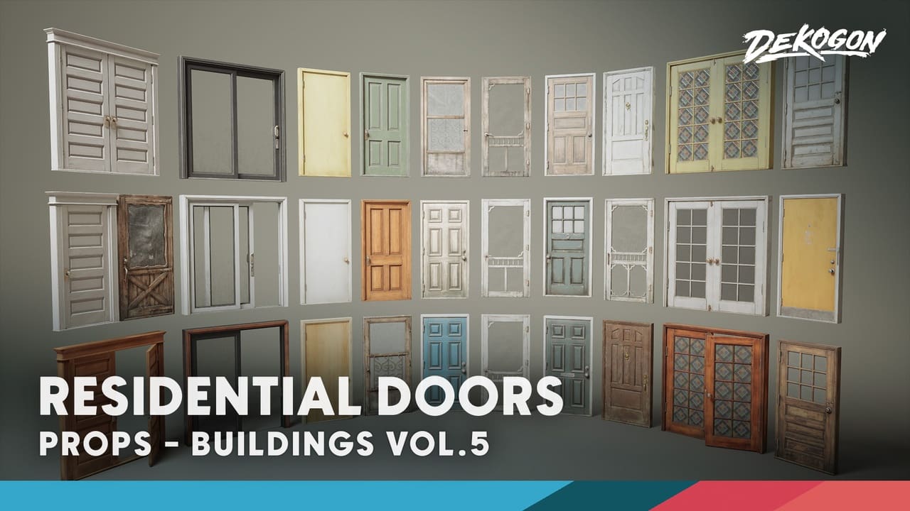 建筑资产VOL.5 – 门类集合 – Buildings VOL.5 – Doors (Nanite and Low Poly)