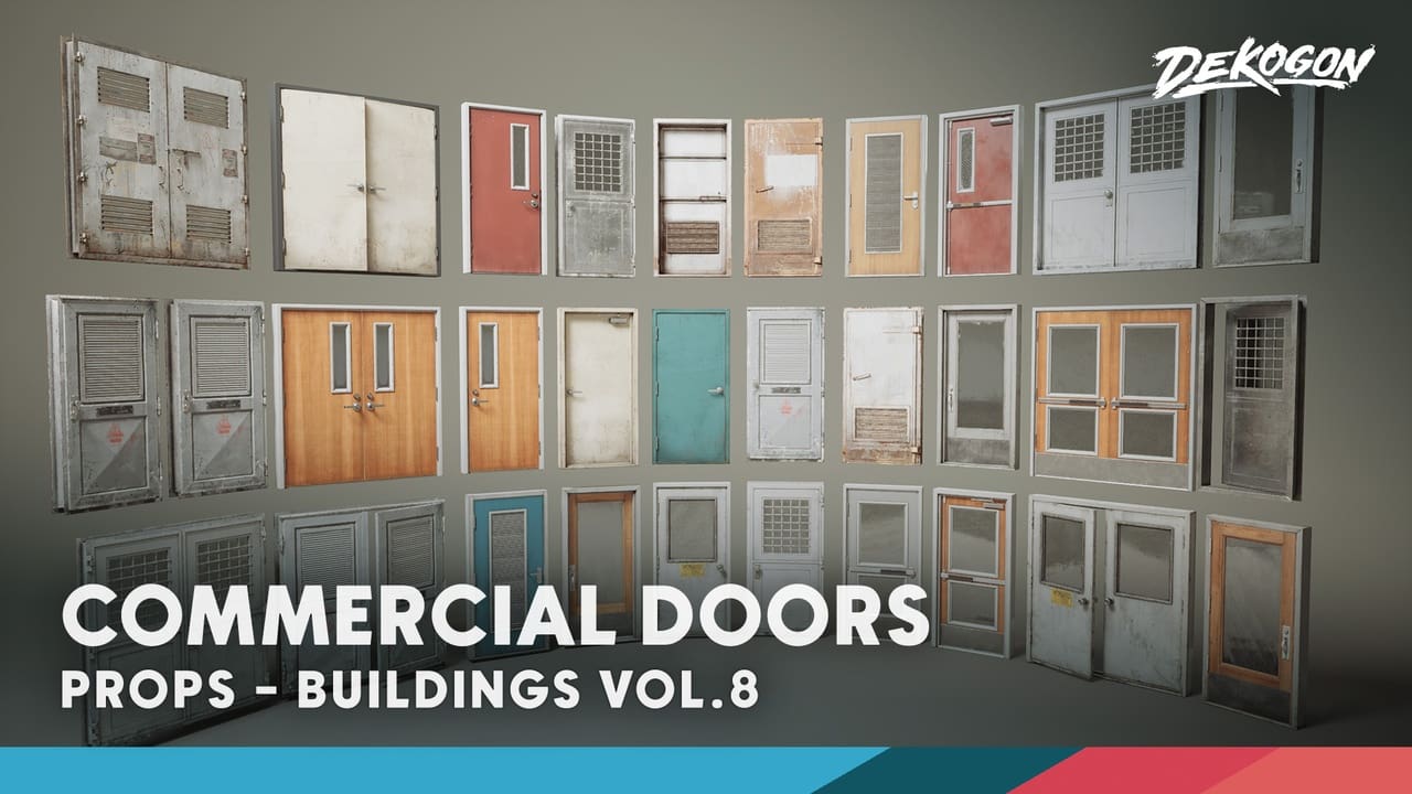建筑资产VOL.8 – 商业门类 – Buildings VOL.8 – Commercial Doors (Nanite & Low Poly)