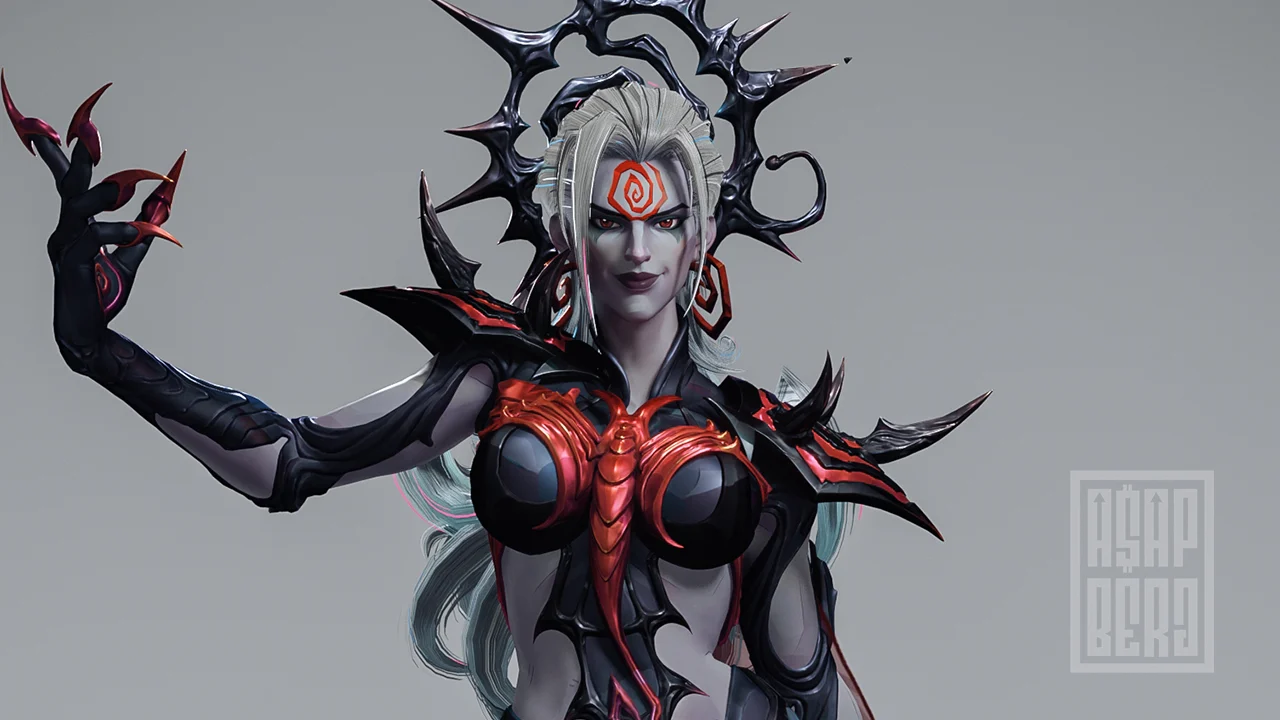 黑皇后 Hela 角色绑定 (Blender) – Hela – Queen In Black Rig (Blender)