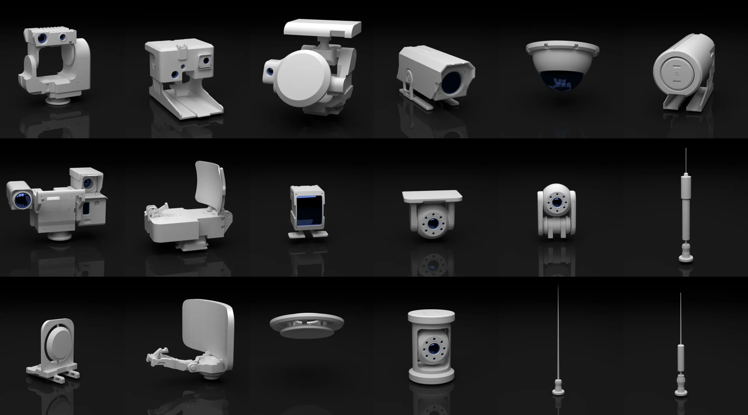 3D拼贴库 – 相机与传感器 01 – 3D Kitbashing library – cameras and sensors 01