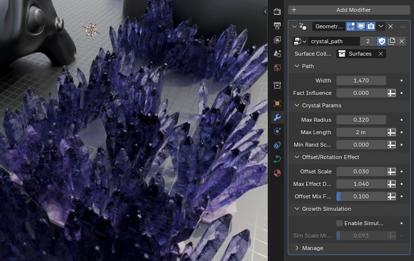 晶体路径生成器 – Crystals Path Blender几何节点