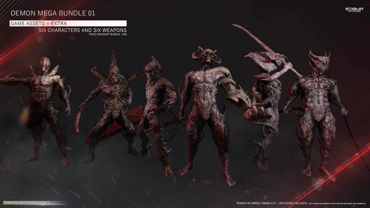 恶魔角色超级捆绑包01 – Demon Mega Bundle 01