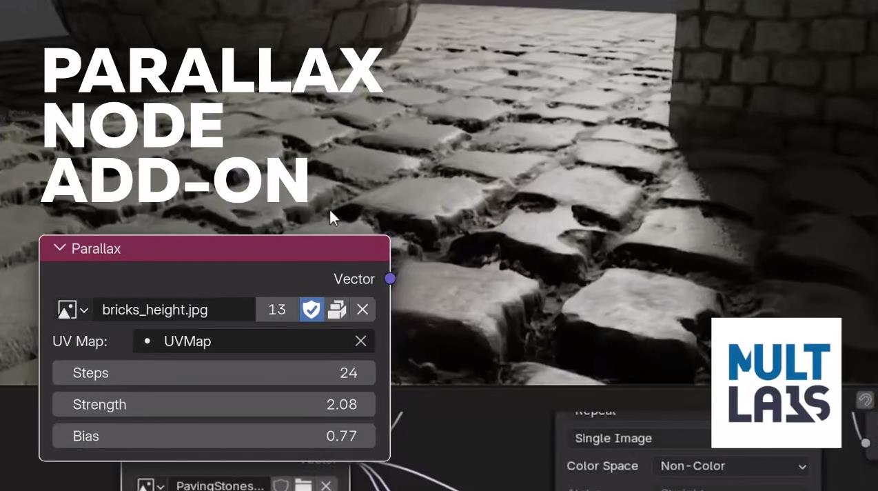 blender视差着色节点插件 – Parallax Node v1.0.1