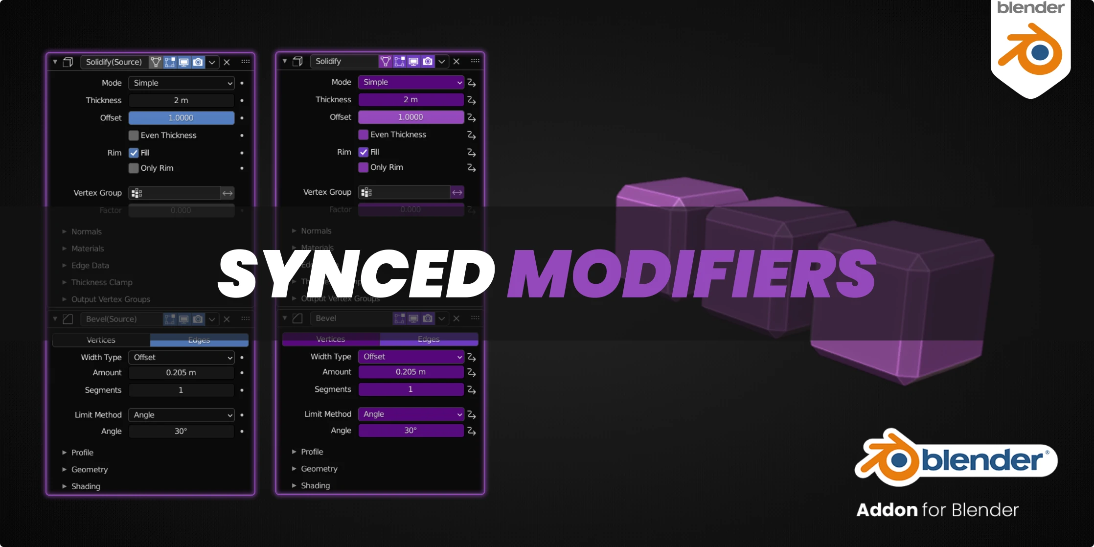 blender修改器同步插件 – Synced Modifiers v2.3