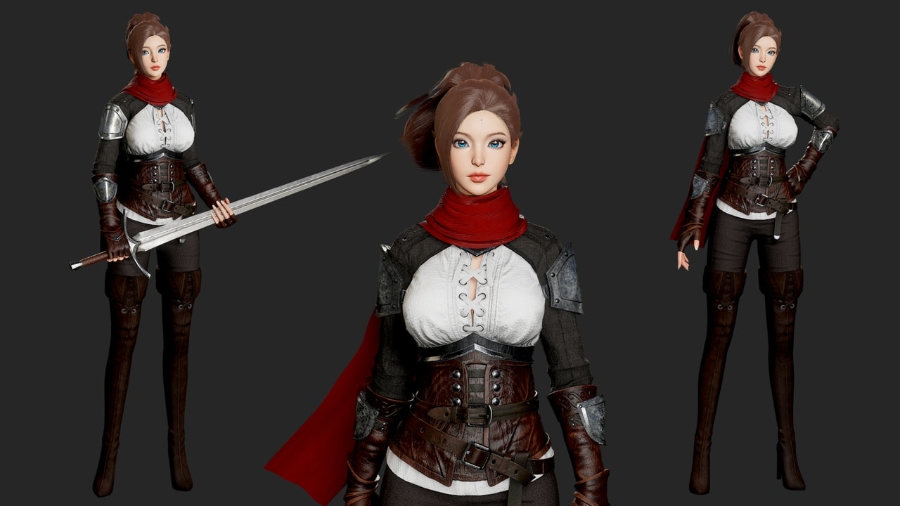 女剑士角色模型 – Swordswoman