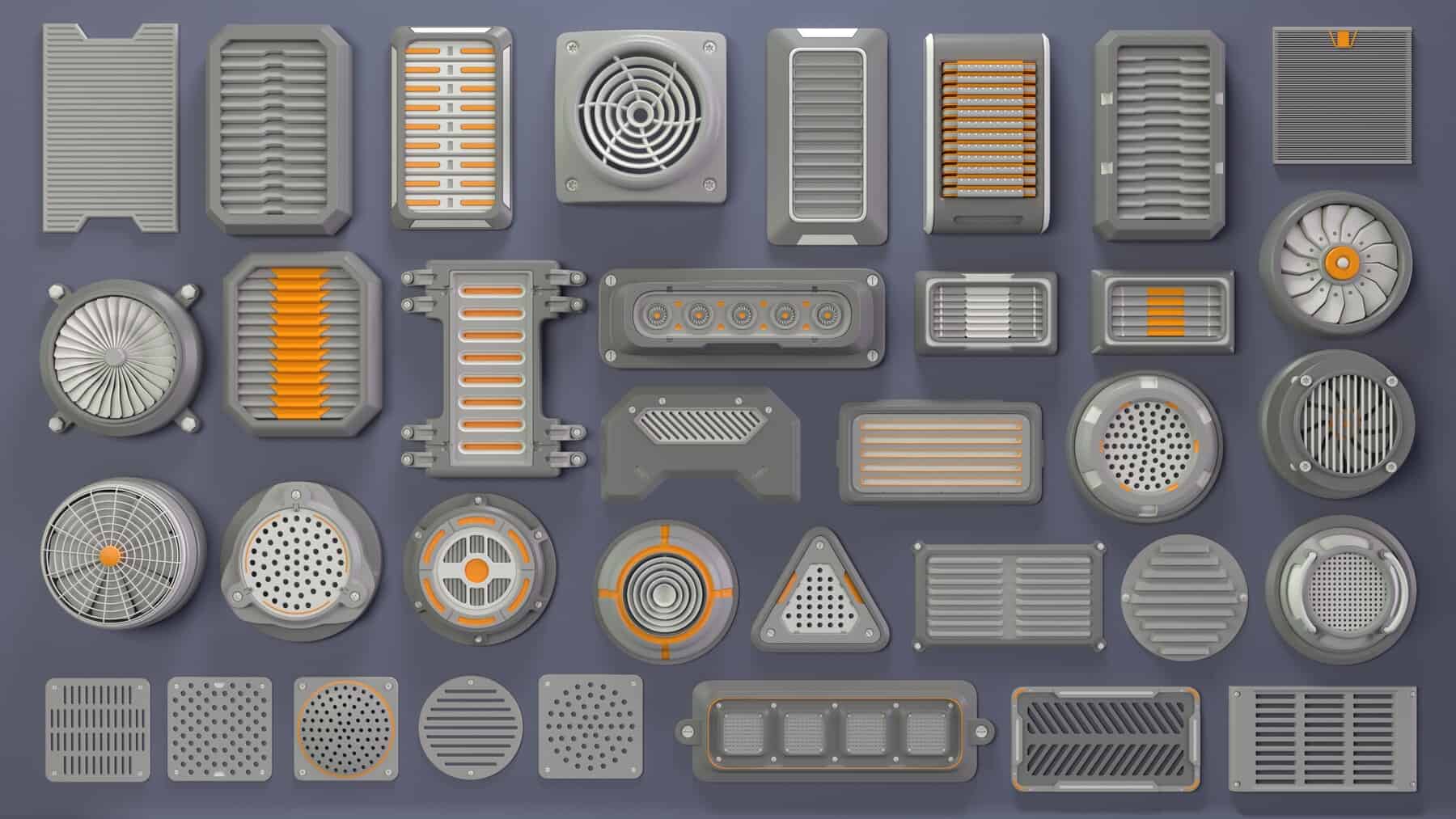 工业模型套装6 – 35个组件 – Industrial Kitbash-6 – 35 pieces