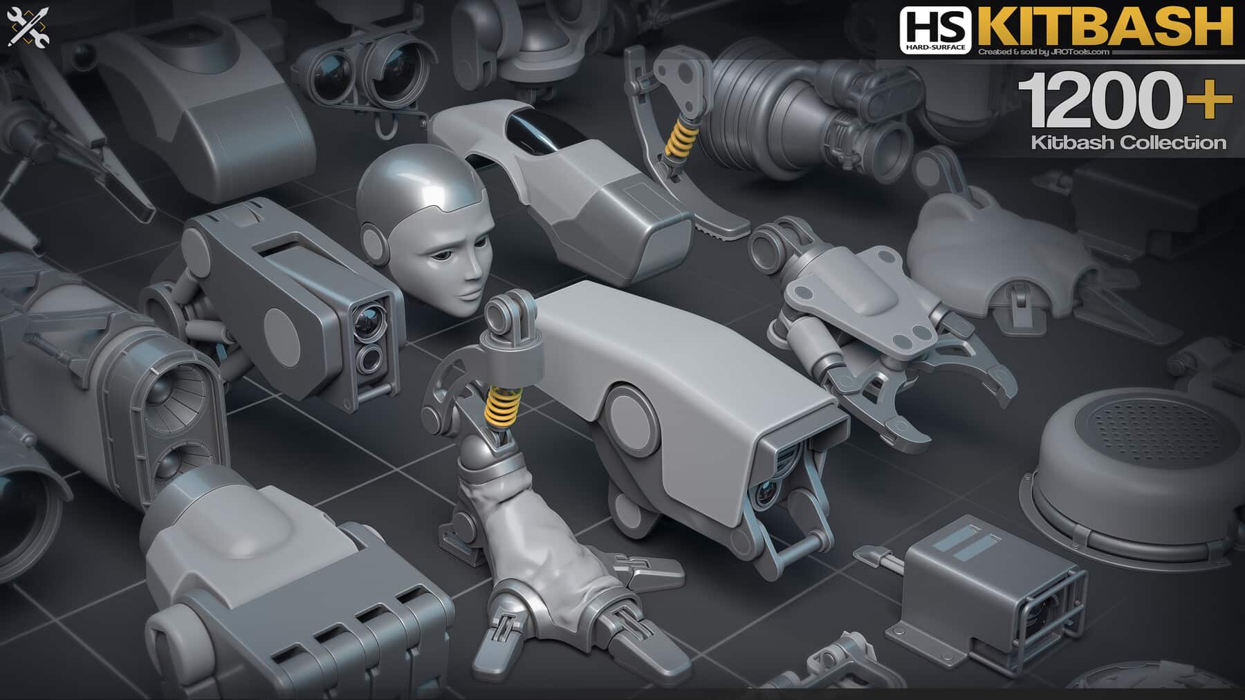 硬表面模型合集 – Hard-Surface Kitbash Collection