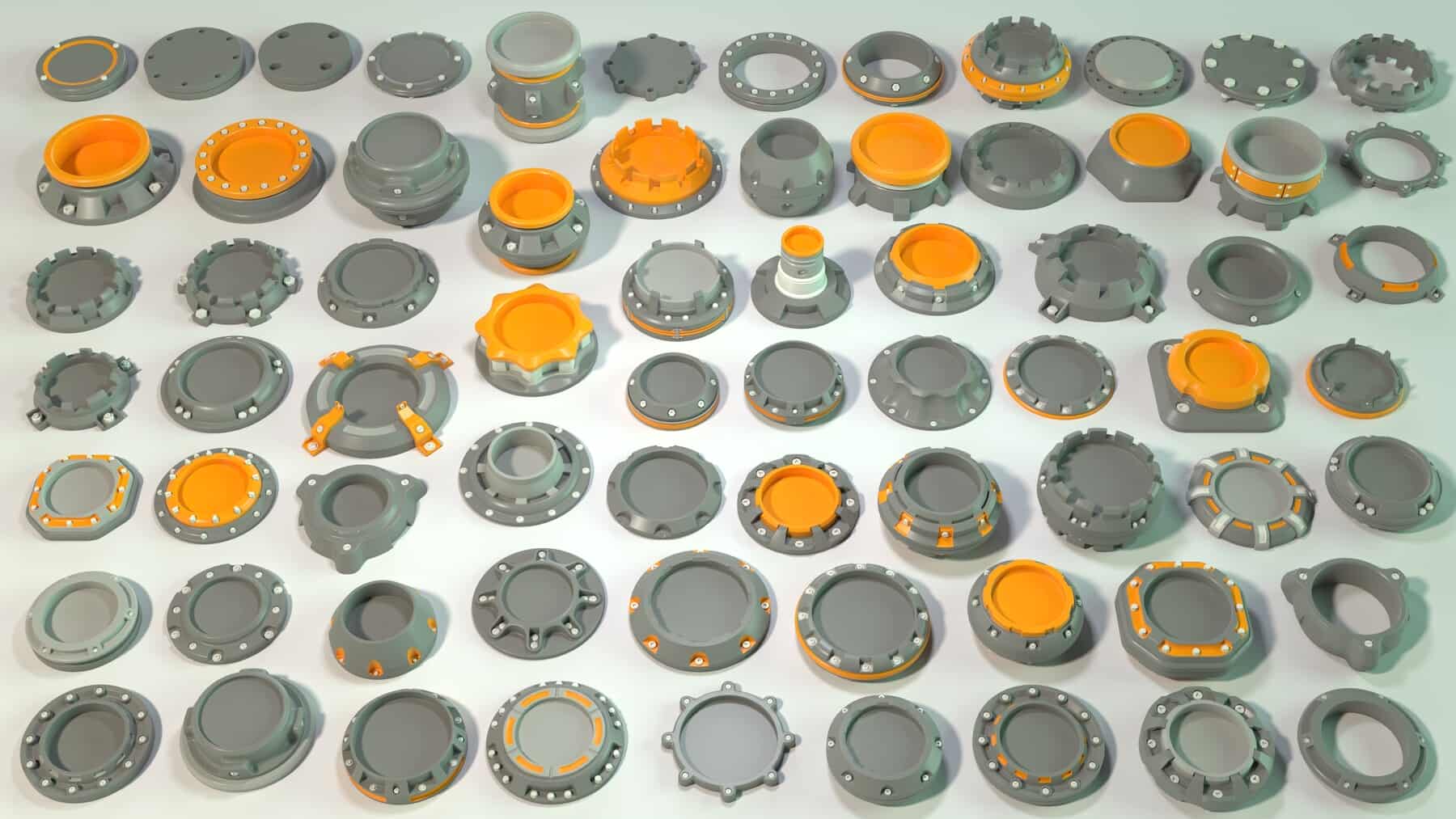 工业Kitbash资源包第3卷 – 70个部件 – Industrial Kitbash – 3 – 70 pieces