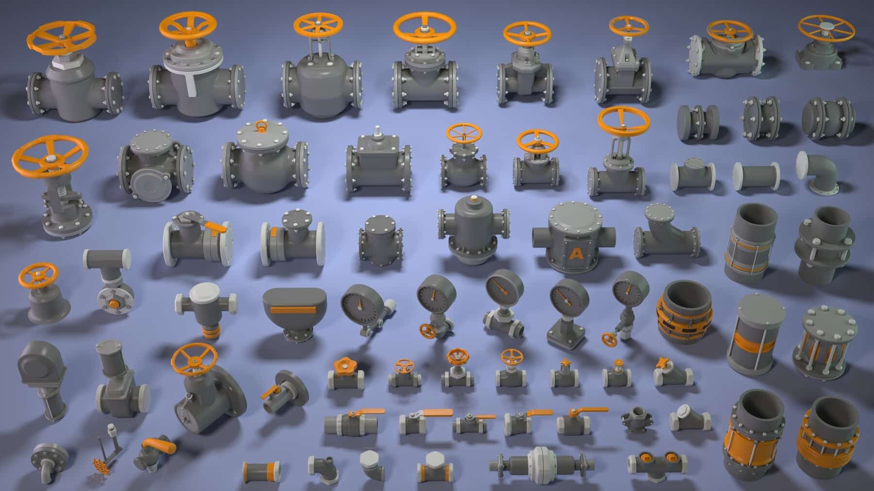 工业Kitbash资源包第4卷 – 70个部件 – Industrial Kitbash 4 – 70 pieces