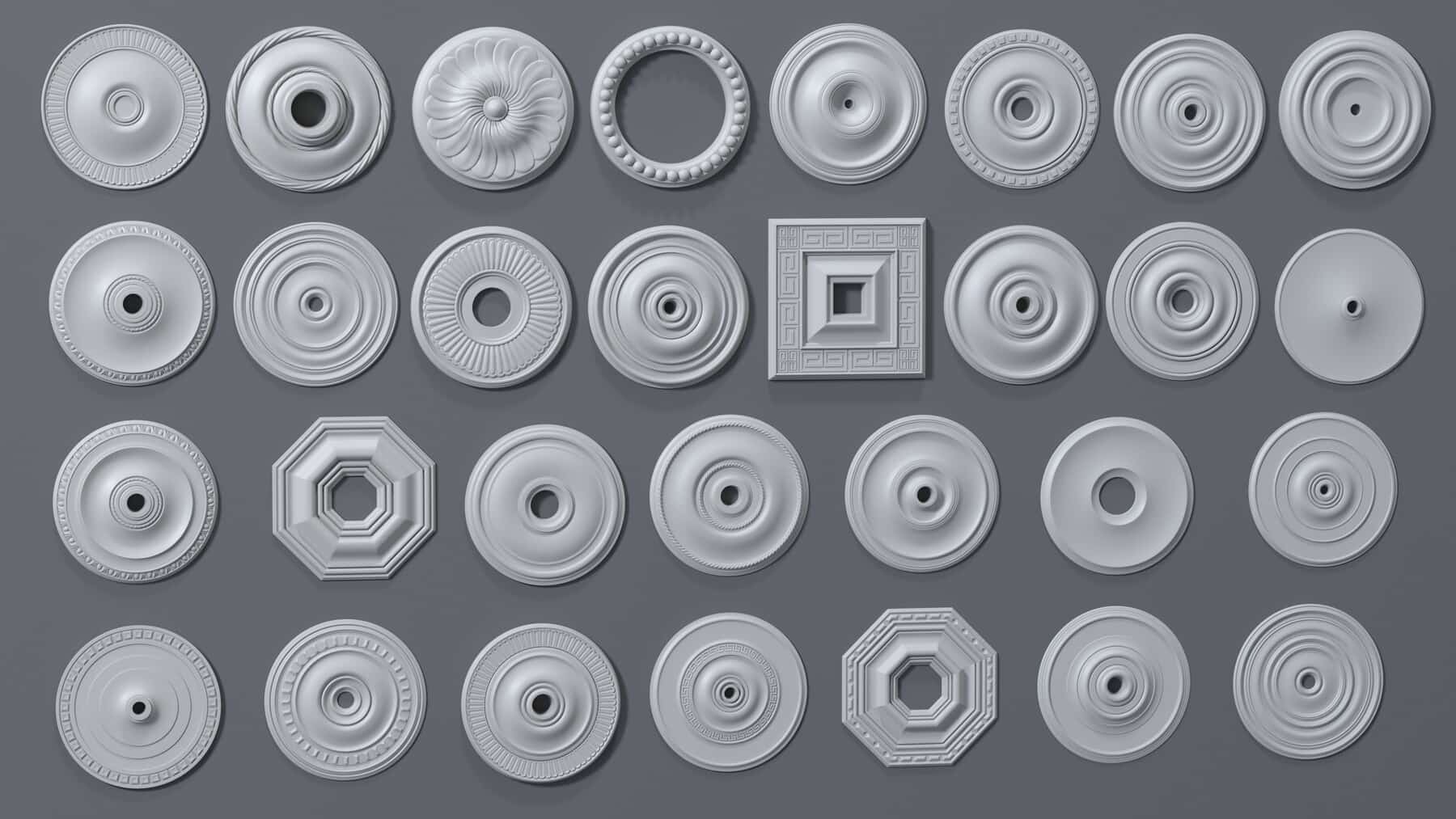 玫瑰花饰合集第1卷 – 30个部件 – Rosettes Collection 1 – 30 Pieces