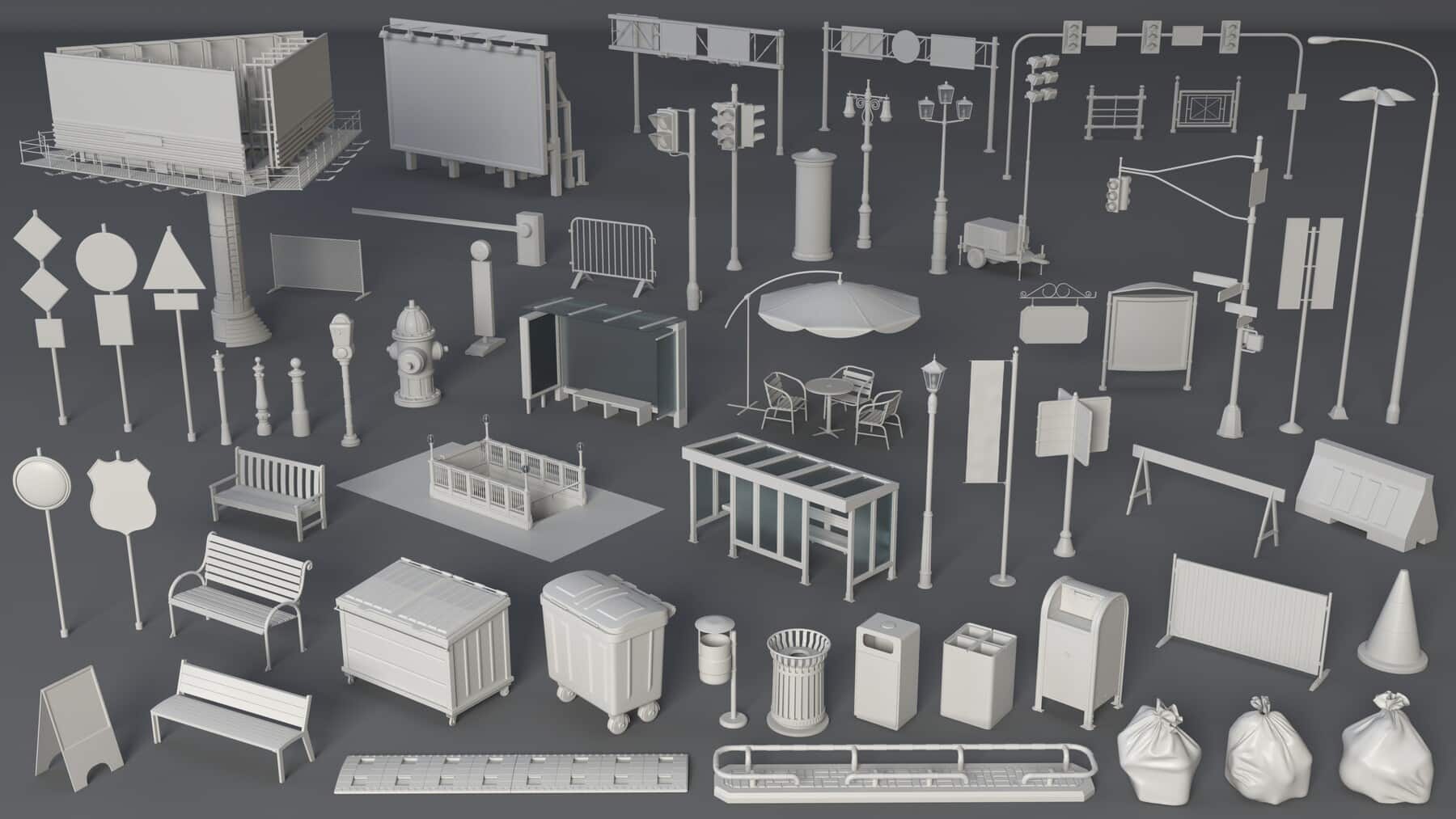 街道资源合集第1卷 – 60个部件 – Street Collection 1 – 60 pieces