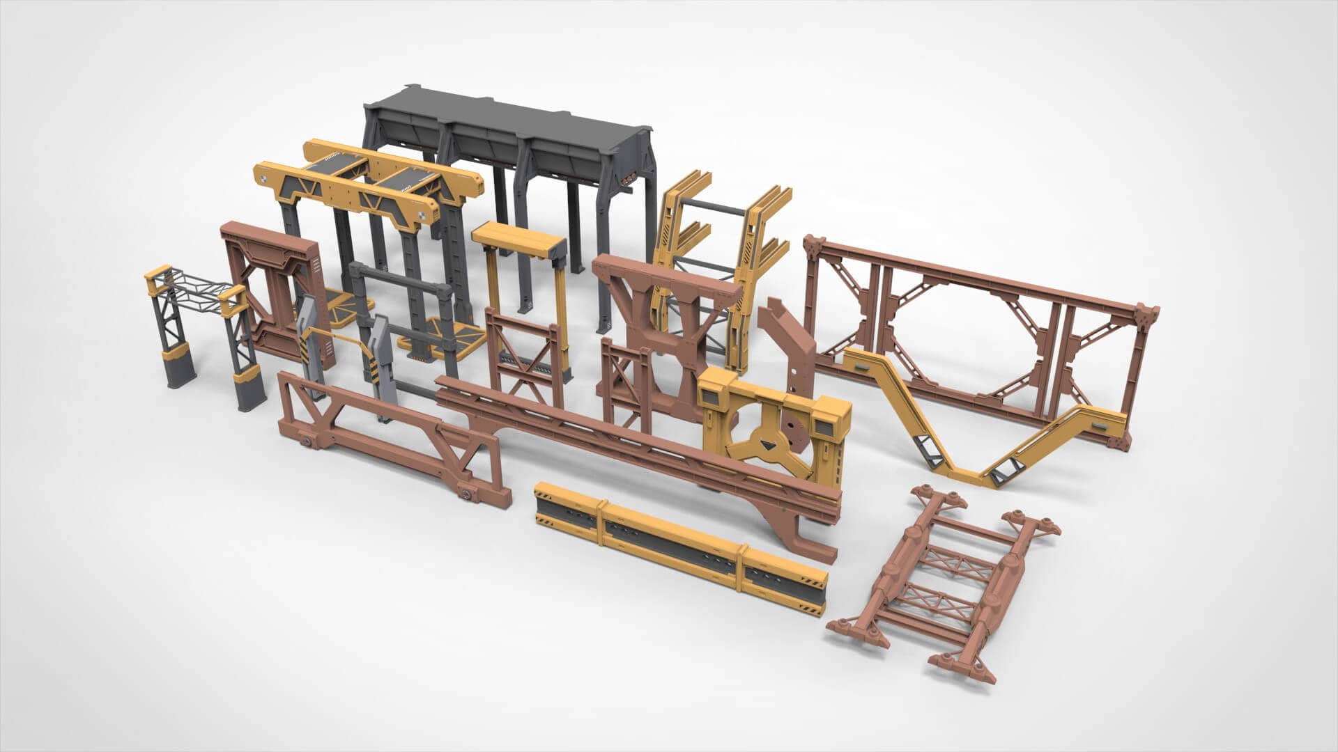 科幻建筑模型合集 – Sci-Fi Architecture Kitbash 36 3D Model