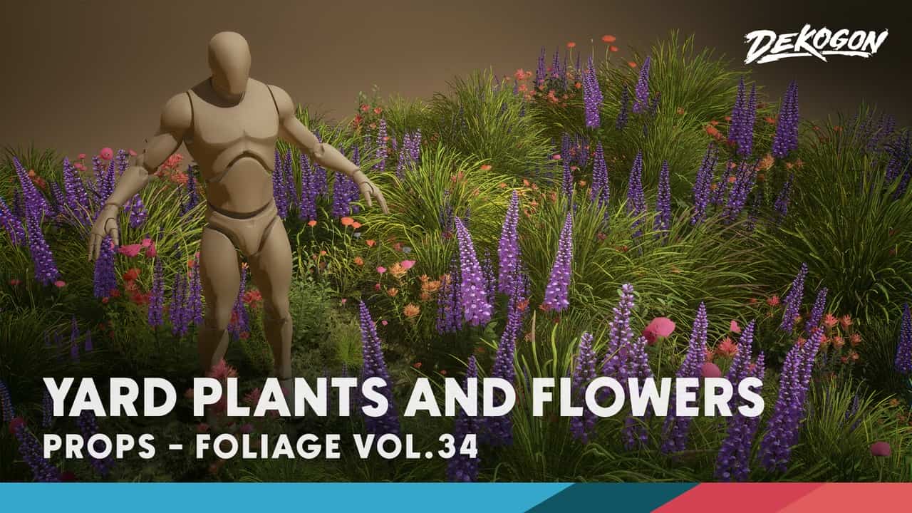 植被系列 VOL.34 – 庭院植物与花卉 – Foliage VOL.34 – Yard Plants and Flowers (Low Poly)