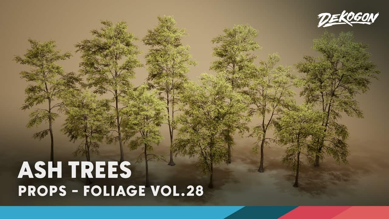 植被资源第28卷 – 白蜡树 (Nanite与低多边形版本) – Foliage VOL.28 – Ash Trees (Nanite and Low Poly)