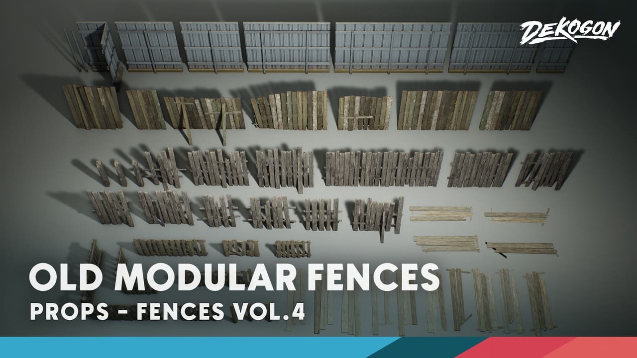 围栏资源第4卷 – 老旧围栏模块化套装 (Nanite与低多边形版本) – Fences VOL.4 – Old Fences Modular (Nanite and Low Poly)