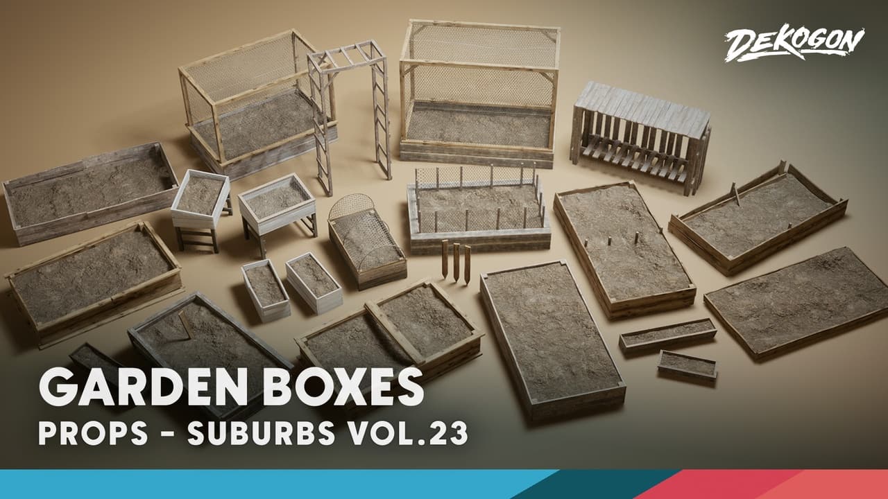 郊区资源第23卷 – 花园种植箱 (Nanite与低多边形) – Suburbs VOL.23 – Garden Boxes (Nanite and Low Poly)
