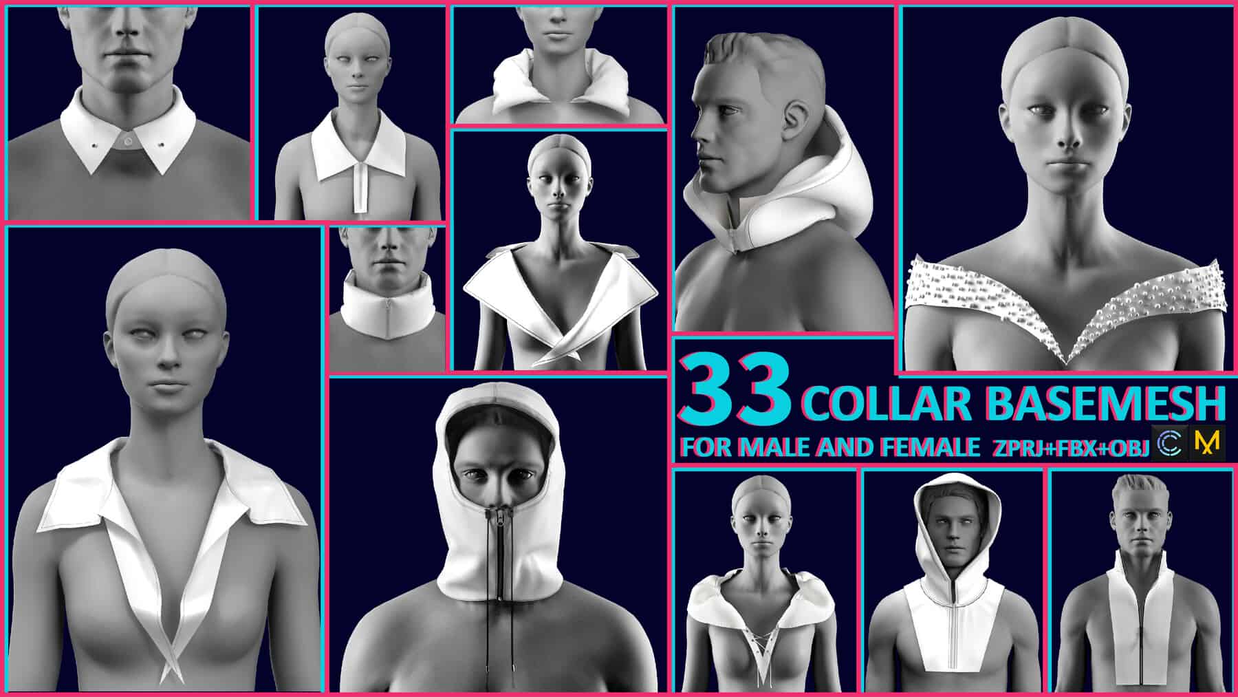 33款衣领基础网格 – 33 COLLAR BASEMESH