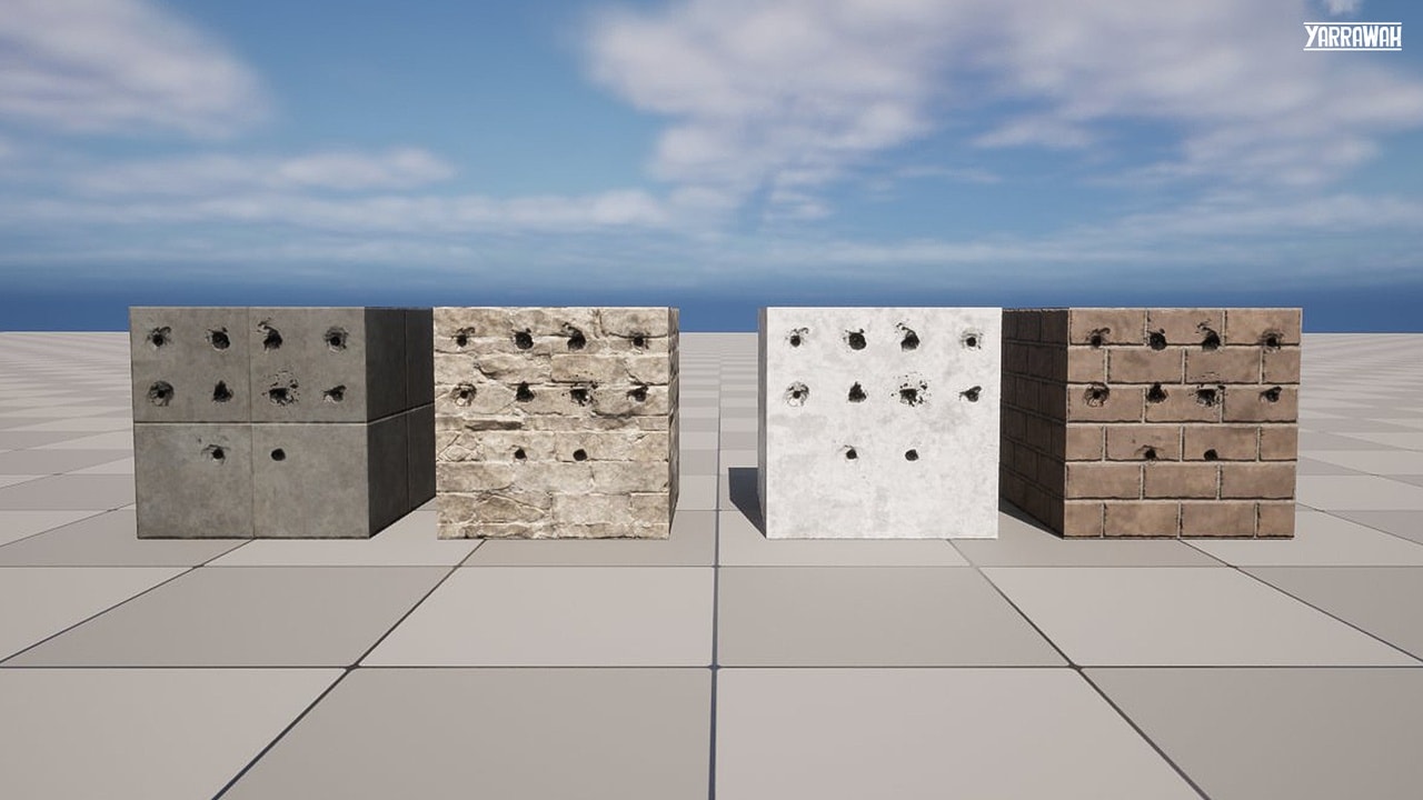 子弹撞击贴花 Vol.1 – 混凝土 – Bullet Impact Decals Vol. 1 – Concrete