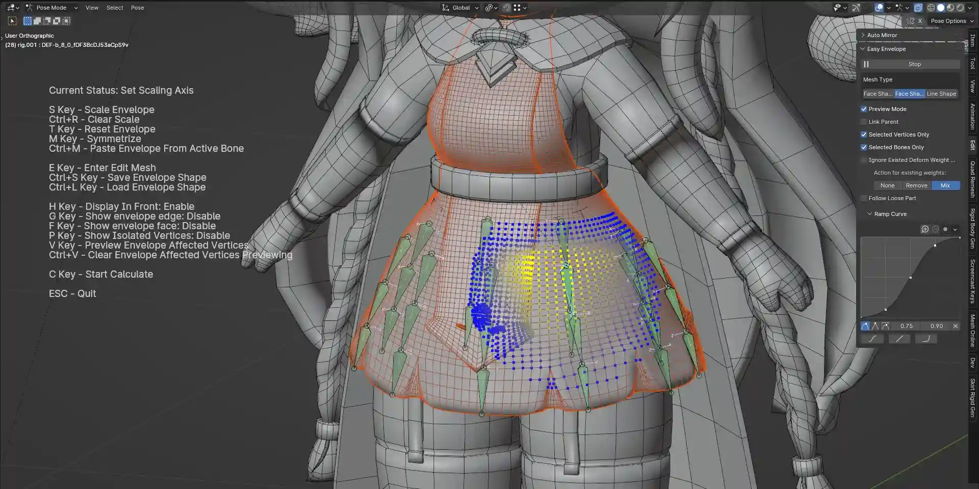 blender包络权重绑定插件 – Easy Envelope v1.0.0