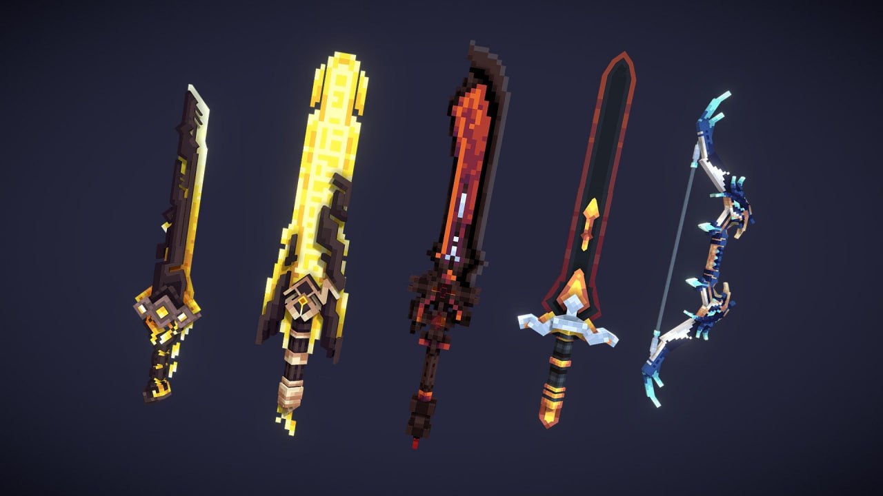 《原神》全系列武器3D模型包 – Genshin Impact Weapon Pack