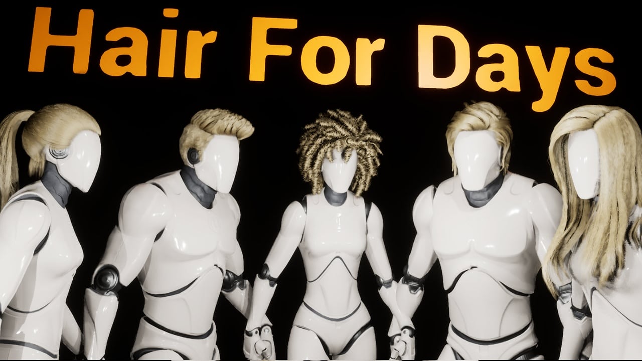 优质发型资产包 含16种虚幻引擎Groom发型 – Hair For Days