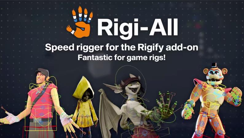 blender快速绑定辅助插件 – Rigi-All v1.5.1