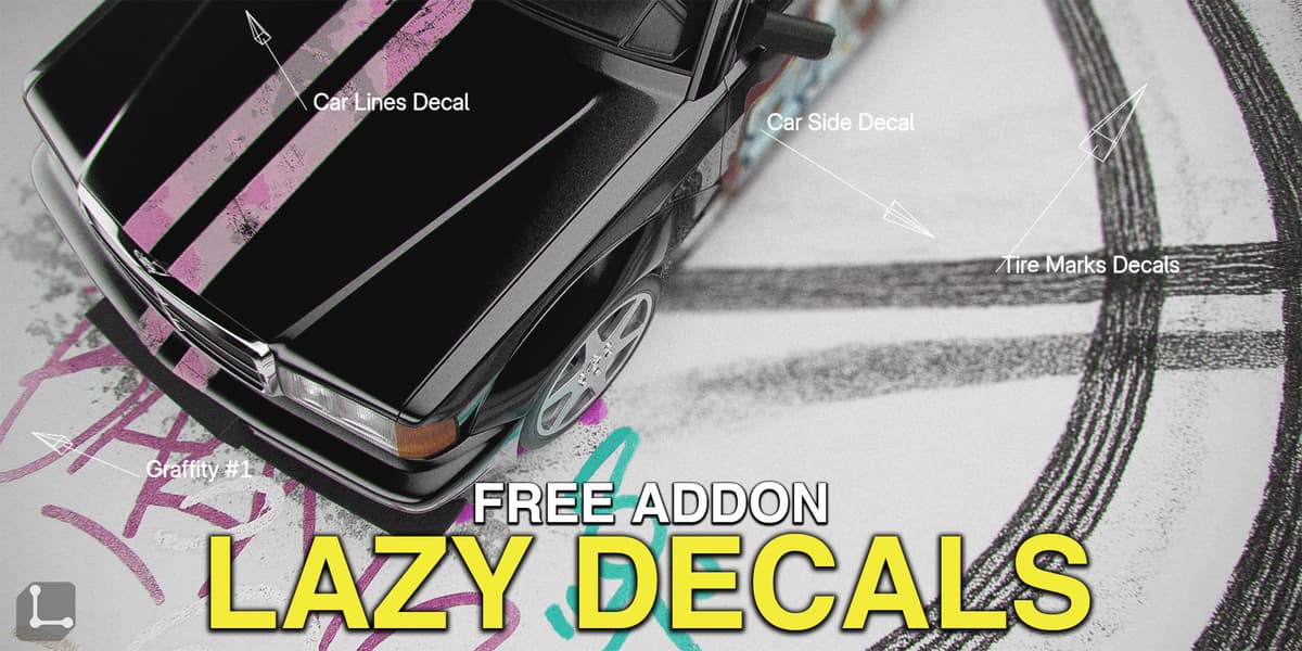 blender快速贴花放置插件 – Lazy Decals v1.0