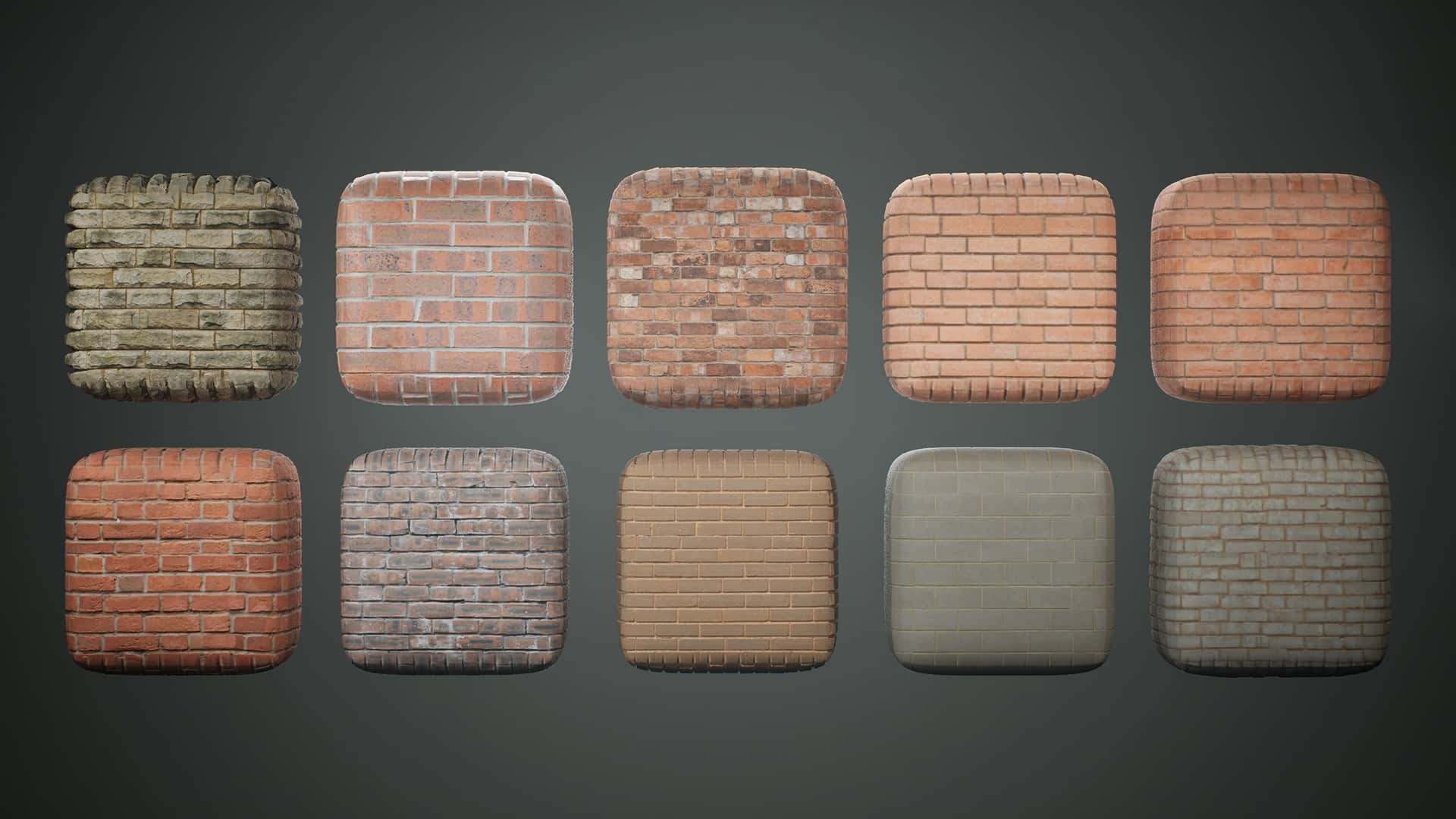 砖墙材质01 – 摄影测量扫描材质 – Brick Walls 01 – Scanned Photogrammetry Materials