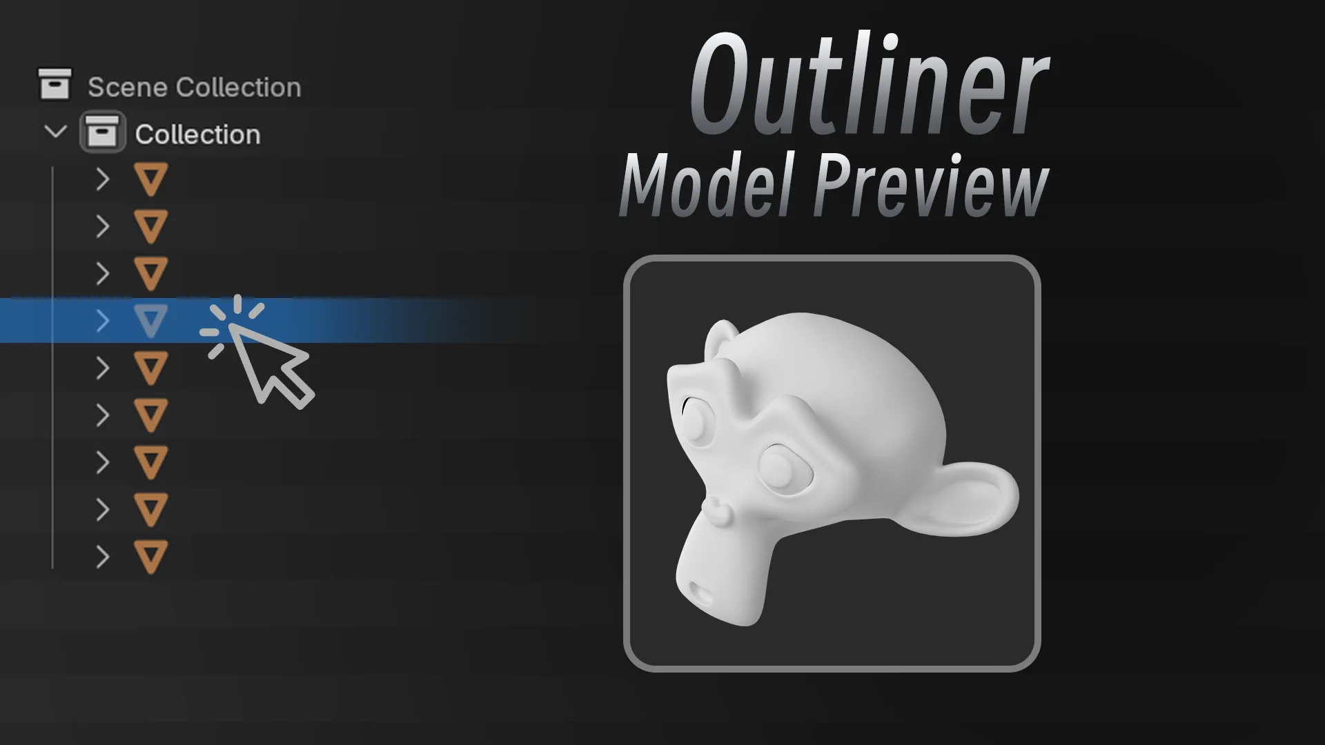 blender大纲视图360度预览插件 – Outliner Model Preview v1.0.8