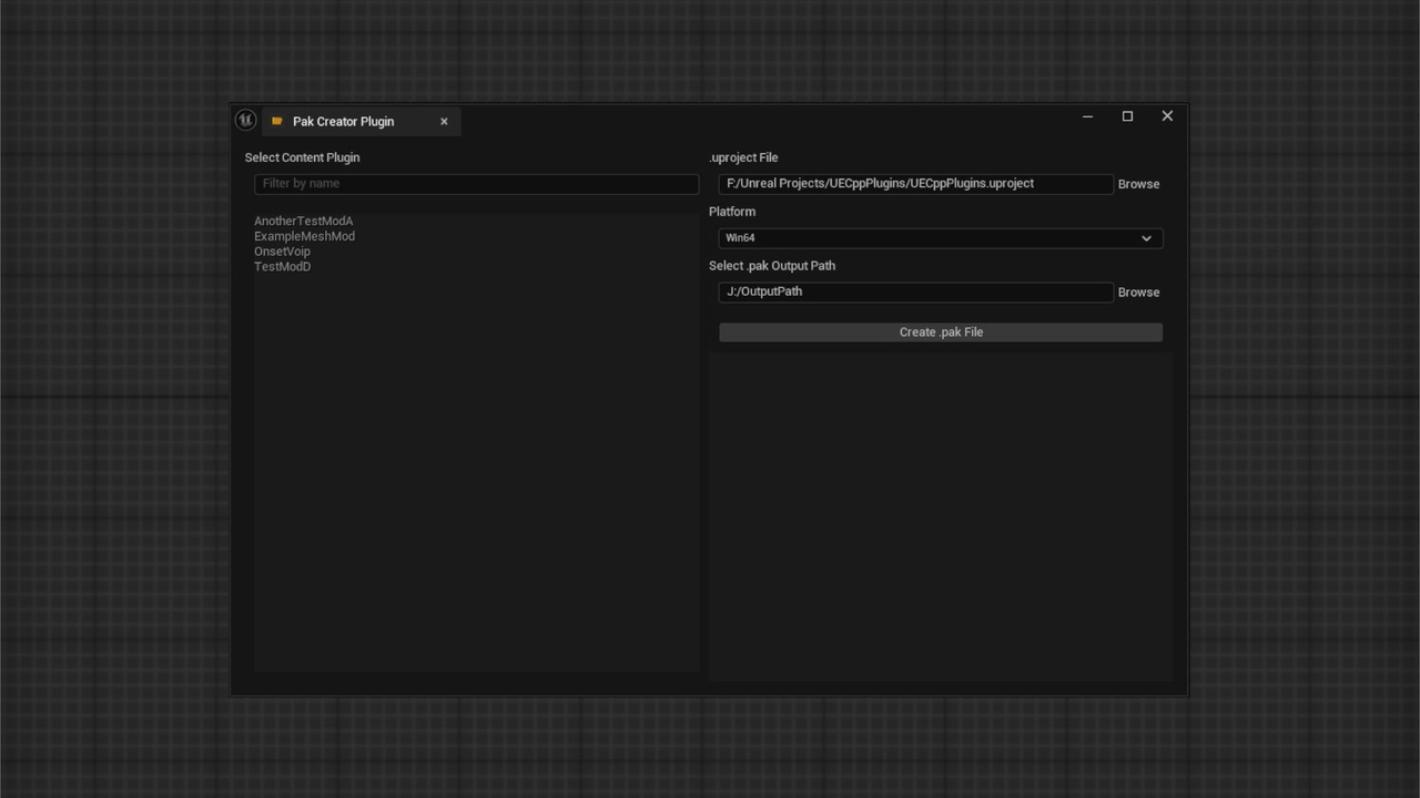 Pak Creator插件 – Pak Creator Plugin