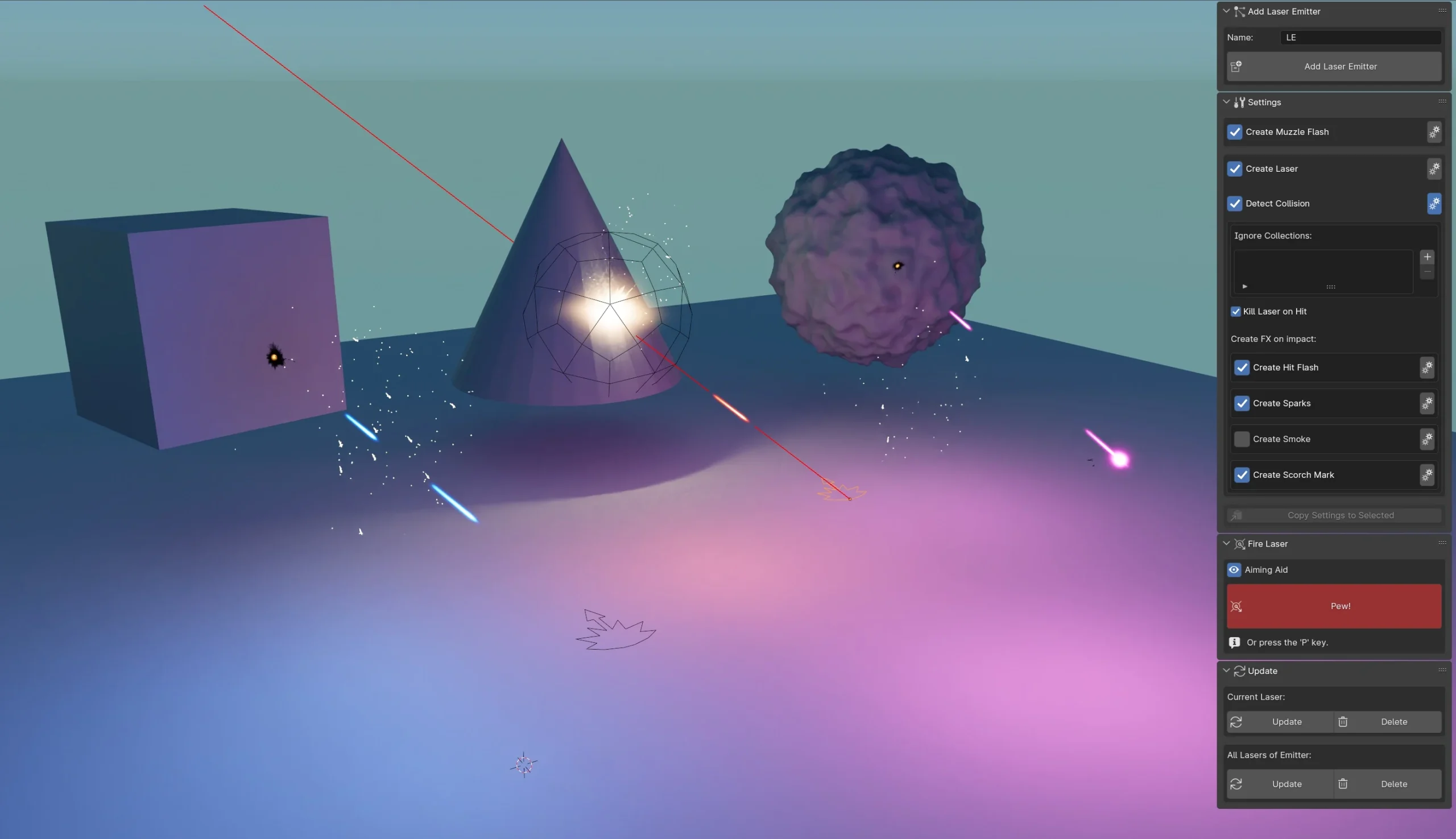 blender科幻激光特效插件 – PewPew v1.35.0
