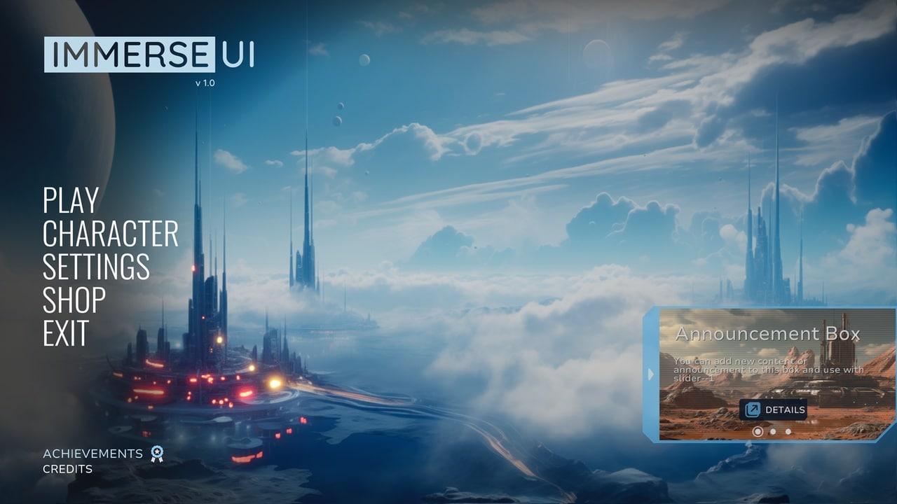 游戏主菜单 – 3D UI – 3D沉浸式UI – Game Main Menu – 3D UI – 3D Immerse UI