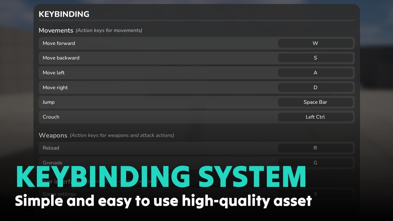 按键绑定系统（增强输入设置） – Keybinding System (Enhanced Input Settings)