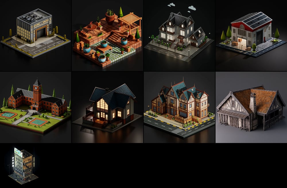 BlenderKit 建筑包 1 – BlenderKit Architecture Pack 1