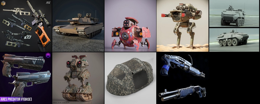 BlenderKit 军事资源包 2 – BlenderKit Military Pack 2