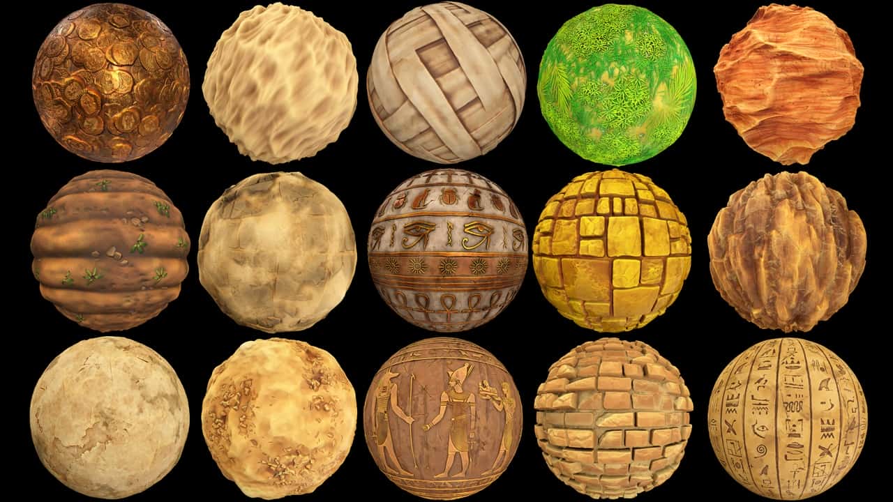 风格化埃及纹理 – RPG环境包 – Stylized Egypt Textures – RPG Environment