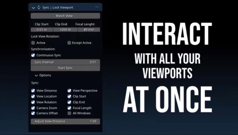 blender视口同步锁定插件 – Sync | Lock Viewport v2.7.0